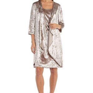 Two-Piece Crushed Velour Jacket Dress